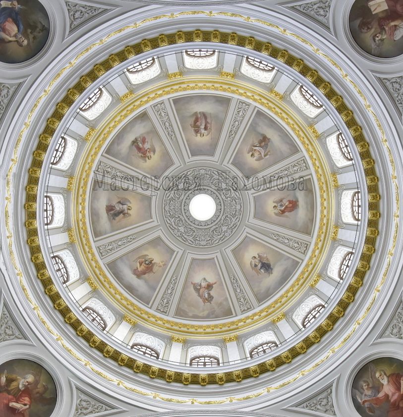 Роспись центрального купола Собора Казанской иконы Божией Матери в академическом стиле. фото
