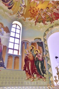 Роспись на стене алтаря в соборе. Фрагмент настенной росписи - Апостолы - мастерская Пахомова